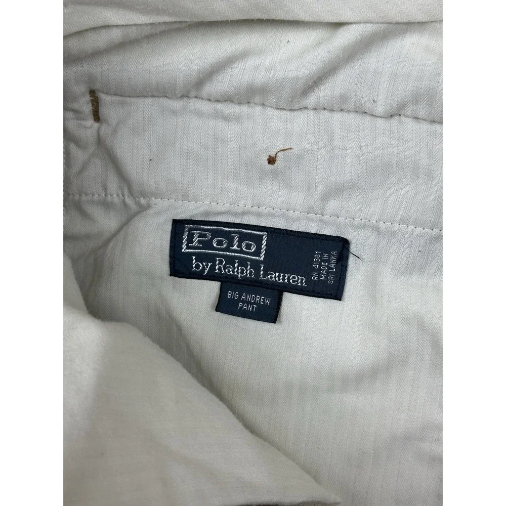 Vtg Polo Ralph Lauren Big Andrew Pants 50Bx30 Brown Corduroy Pleated Classy